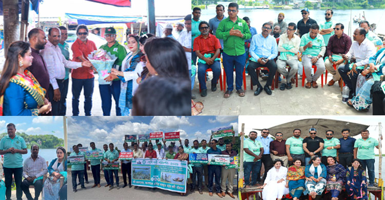 নৌ-পথে নদী পরিদর্শনে দখল-দূষণমুক্ত ও নাব্যতা ফিরিয়ে আনার দাবি পরিবেশবিদ ও গবেষকদের